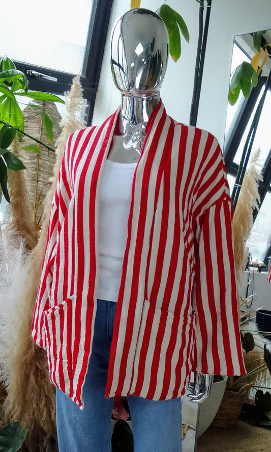 2574 STRIPED CHEESECLOTH JACKET